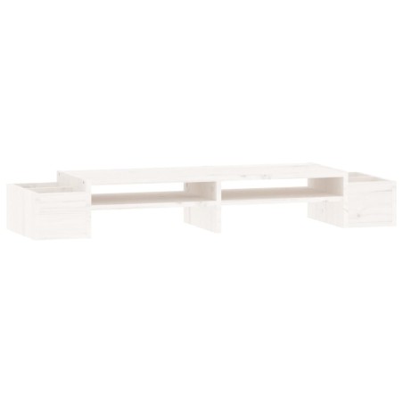 vidaXL Soporte para monitor madera maciza pino blanco 100x27,5x15 cm
