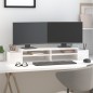 vidaXL Soporte para monitor madera maciza pino blanco 100x27,5x15 cm vidaXL Soporte para monitor madera maciza pino blanco 100x27,5x15 cm