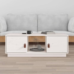 vidaXL Mesa de centro de madera maciza de pino blanco 100x50x35 cm