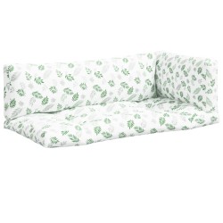 vidaXL Cojines para palés 3 piezas tela Oxford estampado de hojas
