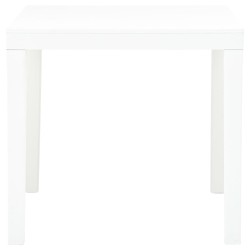 vidaXL Mesa de jardín de plástico blanco 78x78x72 cm