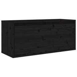 vidaXL Armario de pared de madera maciza de pino negro 80x30x35 cm