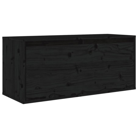 vidaXL Armario de pared de madera maciza de pino negro 80x30x35 cm