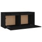 vidaXL Armario de pared de madera maciza de pino negro 80x30x35 cm vidaXL Armario de pared de madera maciza de pino negro 80x30x35 cm
