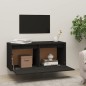 vidaXL Armario de pared de madera maciza de pino negro 80x30x35 cm vidaXL Armario de pared de madera maciza de pino negro 80x30x35 cm