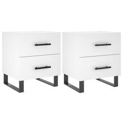 vidaXL Mesitas de noche 2 uds madera ingeniería blanco 40x35x47,5 cm