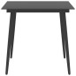 vidaXL Mesa de comedor para jardín acero y vidrio negro 80x80x74 cm vidaXL Mesa de comedor para jardín acero y vidrio negro 80x80x74 cm