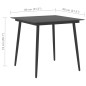 vidaXL Mesa de comedor para jardín acero y vidrio negro 80x80x74 cm vidaXL Mesa de comedor para jardín acero y vidrio negro 80x80x74 cm