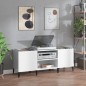 vidaXL Mueble discos madera contrachapada blanco brillo 121x38x48 cm vidaXL Mueble discos madera contrachapada blanco brillo 121x38x48 cm