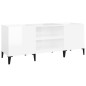 vidaXL Mueble discos madera contrachapada blanco brillo 121x38x48 cm vidaXL Mueble discos madera contrachapada blanco brillo 121x38x48 cm