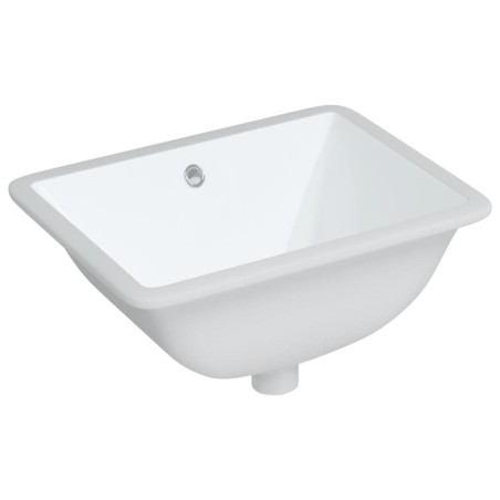vidaXL Lavabo de baño rectangular cerámica blanco 47,5x35x19,5 cm