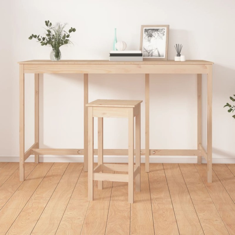 vidaXL Mesa alta de bar de madera maciza de pino 180x80x110 cm vidaXL Mesa alta de bar de madera maciza de pino 180x80x110 cm