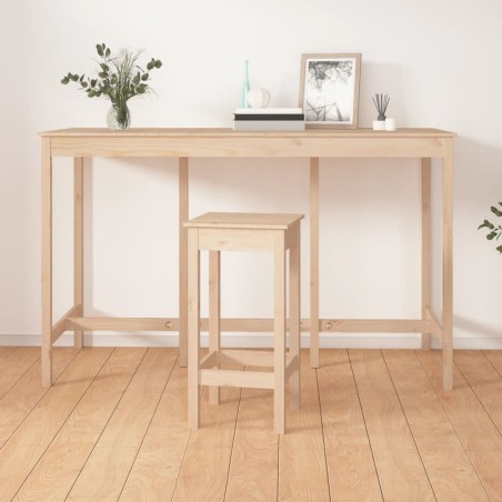 vidaXL Mesa alta de bar de madera maciza de pino 180x80x110 cm
