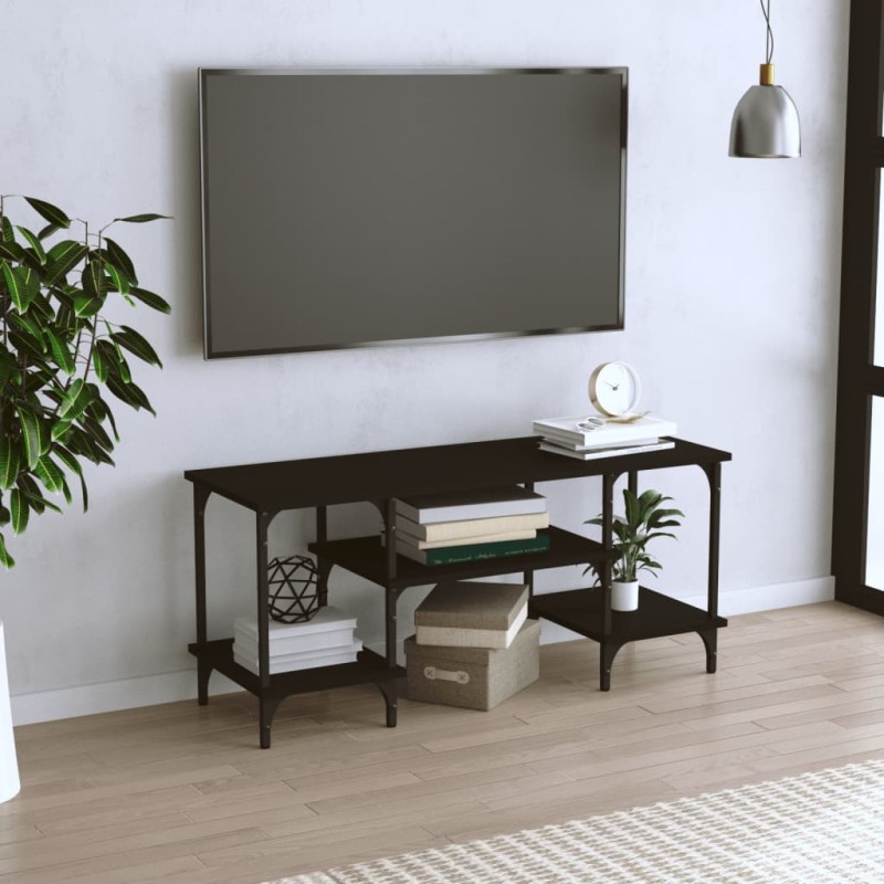 vidaXL Mueble de TV madera contrachapada negro 102x35x45,5 cm vidaXL Mueble de TV madera contrachapada negro 102x35x45,5 cm