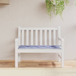 vidaXL Cojín banco jardín tela Oxford a rayas azul y blanco 100x50x3cm