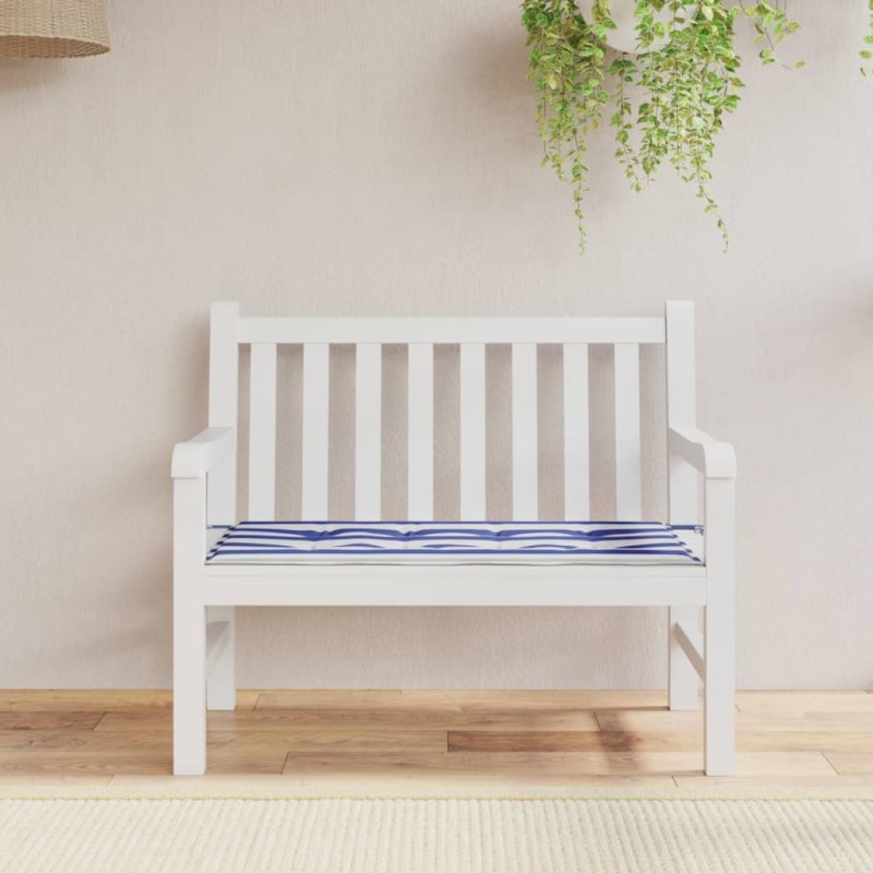 vidaXL Cojín banco jardín tela Oxford a rayas azul y blanco 100x50x3cm vidaXL Cojín banco jardín tela Oxford a rayas azul y blanco 100x50x3cm