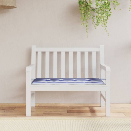 vidaXL Cojín banco jardín tela Oxford a rayas azul y blanco 100x50x3cm