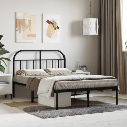vidaXL Estructura de cama con cabecero metal negro 120x200 cm