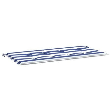 vidaXL Cojín banco jardín tela Oxford a rayas azul y blanco 100x50x3cm