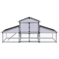 vidaXL Gallinero con corral y nido aluminio