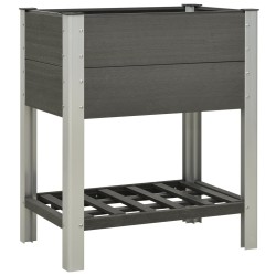 vidaXL Mesa de cultivo para jardín con estante WPC gris 75x50x90 cm