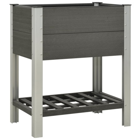vidaXL Mesa de cultivo para jardín con estante WPC gris 75x50x90 cm