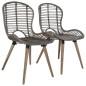 vidaXL Sillas de comedor 4 unidades ratán marrón natural vidaXL Sillas de comedor 4 unidades ratán marrón natural