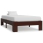 vidaXL Estructura de cama madera maciza pino marrón oscuro 100x200 cm