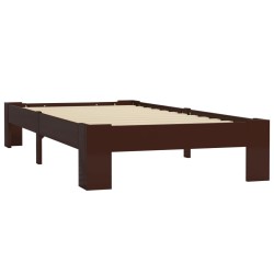 vidaXL Estructura de cama madera maciza pino marrón oscuro 100x200 cm