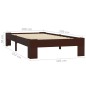 vidaXL Estructura de cama madera maciza pino marrón oscuro 100x200 cm