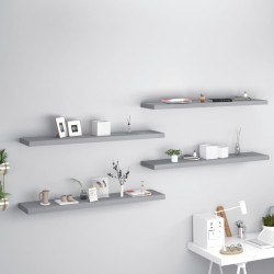 vidaXL Estantes flotantes pared 4 MDF gris 120x23,5x3,8 cm