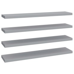 vidaXL Estantes flotantes pared 4 MDF gris 120x23,5x3,8 cm