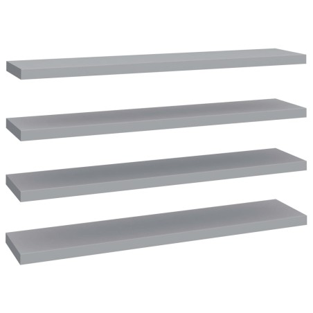 vidaXL Estantes flotantes pared 4 MDF gris 120x23,5x3,8 cm