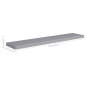vidaXL Estantes flotantes pared 4 MDF gris 120x23,5x3,8 cm vidaXL Estantes flotantes pared 4 MDF gris 120x23,5x3,8 cm