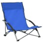 vidaXL Sillas de playa plegables 2 unidades tela azul