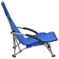 vidaXL Sillas de playa plegables 2 unidades tela azul