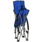 vidaXL Sillas de playa plegables 2 unidades tela azul