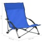 vidaXL Sillas de playa plegables 2 unidades tela azul