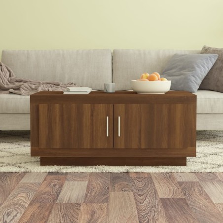 vidaXL Mesa de centro madera contrachapada roble marrón 102x50x45 cm