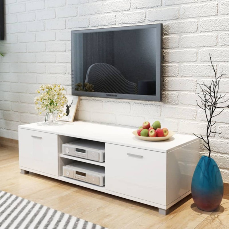 vidaXL Mueble de TV blanco brillo 140x40,5x35 cm vidaXL Mueble de TV blanco brillo 140x40,5x35 cm