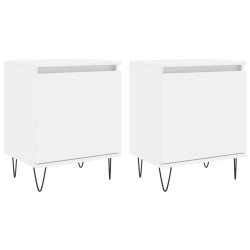 vidaXL Mesitas de noche 2 uds madera de ingeniería blanco 40x30x50 cm