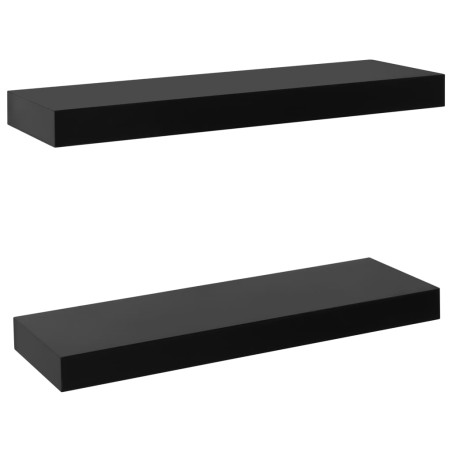 vidaXL Estantes flotantes de pared 2 unidades negro 40x20x3,8 cm