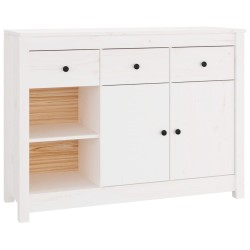 vidaXL Aparador de madera maciza de pino blanco 100x35x74 cm