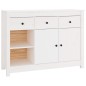 vidaXL Aparador de madera maciza de pino blanco 100x35x74 cm