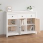vidaXL Aparador de madera maciza de pino blanco 100x35x74 cm