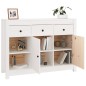 vidaXL Aparador de madera maciza de pino blanco 100x35x74 cm