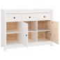 vidaXL Aparador de madera maciza de pino blanco 100x35x74 cm