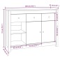 vidaXL Aparador de madera maciza de pino blanco 100x35x74 cm