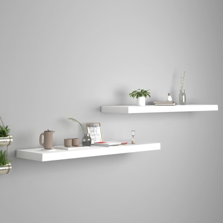 vidaXL Estantes flotantes pared 2 uds MDF blanco 90x23,5x3,8 cm
