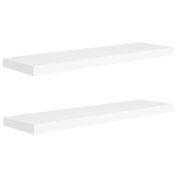 vidaXL Estantes flotantes pared 2 uds MDF blanco 90x23,5x3,8 cm
